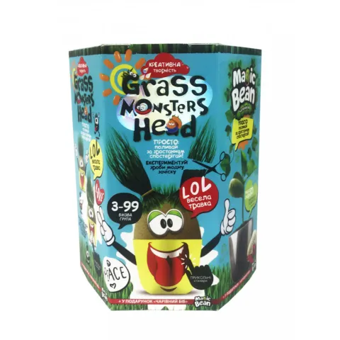 Набір креативної творчості Grass Monsters Head (українською), Danko Toys
