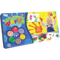 Пальчикові фарби Моя перша творчість, 4 кольори (українською/російською), Danko Toys