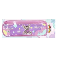 Пенал на 2 змійки, спереду кишеня з блискучого ТПУ, 8998 (В асортименті)