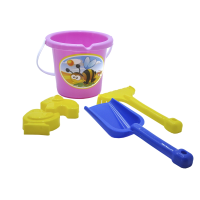 Пісочний набір Полька Максимус, відро, граблі, лопатка, 2 паски