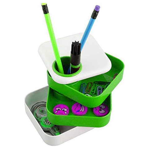 Склянка для ручок пластикова, квадратна, 4 кольори