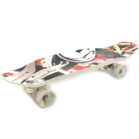 Скейт пенні борд круїзер із ручкою Best Board, PU колеса, що світяться, дошка 65 см, C40311 (В асортименті)