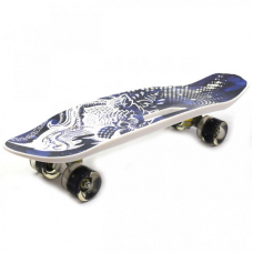 Скейт пенні борд круїзер з ручкою best board, колеса pu світяться, дошка = 65см, (C40311) Мікс