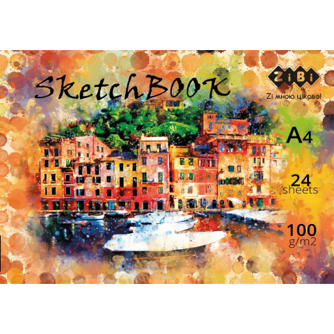 Скетчбук Art Line А4, 24 аркуші, клеєний, білий блок 100 г/м² (В асортименті)