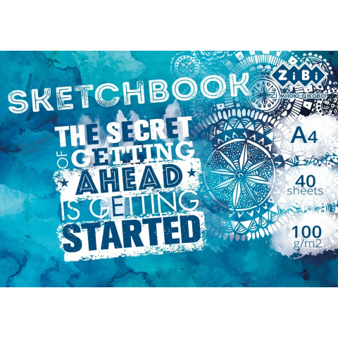 Скетчбук Art Line А4, 40 аркушів, клеєний, білий блок 100 г/м² (В асортименті)