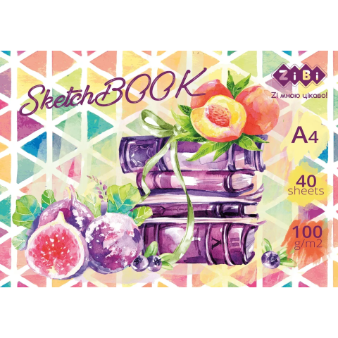 Скетчбук Art Line А4, 40 аркушів, клеєний, білий блок 100 г/м² (В асортименті)