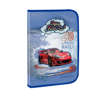 Папка на блискавці Kidis, А4, пластикова із глітером, Crazy Race (В асортименті)