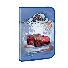 Папка на молнии Kidis, А4, пластиковая с глиттером, Crazy Race (в ассортименте)