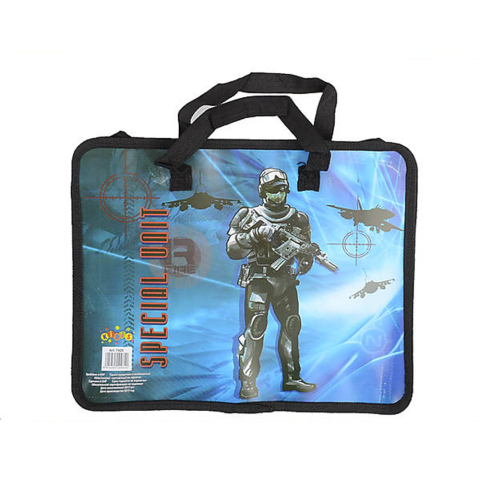 Папка-портфель дитяча Kidis Soldier, пластикова з текстильними ручками