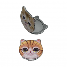 Зеркало карманне косметич. "котик" фігурне 8см, 6в. В/в (24*12)