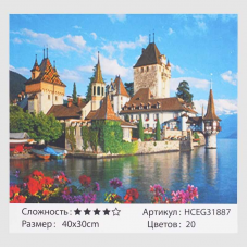 Картина за номерами   "Замок біля води" 30х40см TK Group 31887