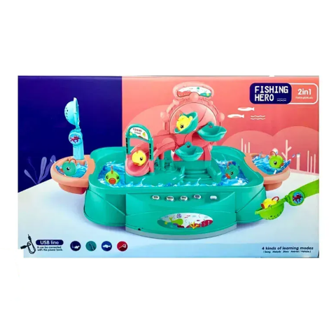 Риболовля, звук, мелодії, історії англійською, 6 рибок, вудка, сачок, 156-4C (В асортименті)