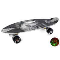 Скейт пенні, 60x16 см, алюмінієва підвіска, ручка, PU колеса зі світлом, антиковзання