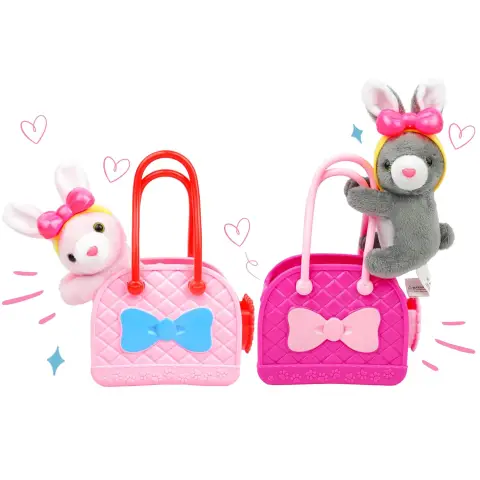 М’яка іграшка Зайчик, 12 см, плюшевий, сумочка, аксесуари, DR5040 (В асортименті)
