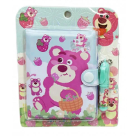 Блокнот на кнопці ПВХ з ручкою-брелоком Ведмідь, 8x10 см, 45 аркушів (В асортименті)