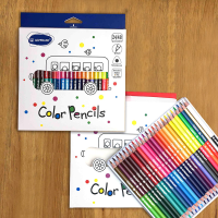 Олівці кольорові двосторонні Acmeliae, 48 кольорів (24 шт.), трикутний корпус, 3 мм (+Gold/Silver)