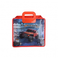 Портфель с пластиковыми ручками, 30*34см, 340 мкр KIDIS , серия HIGH SPEED (позашляховики)  Мікс
