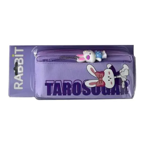 Пенал-косметичка із брелоком Зайчик, 2 змійки, 4x36 см (В асортименті)