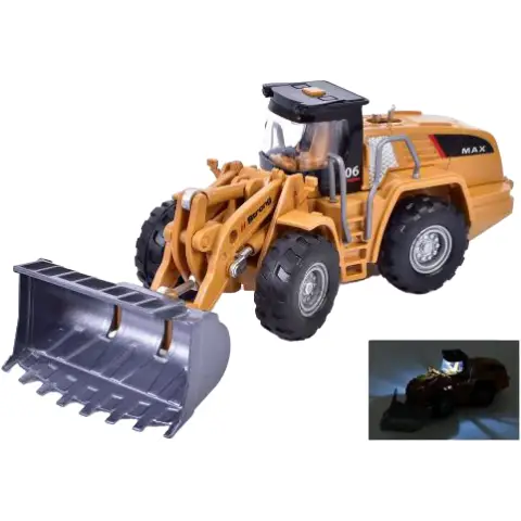 Будтехніка металева, інерція, масштаб 1:32, рухливі деталі, звук, світло, гумові колеса (В асортименті)