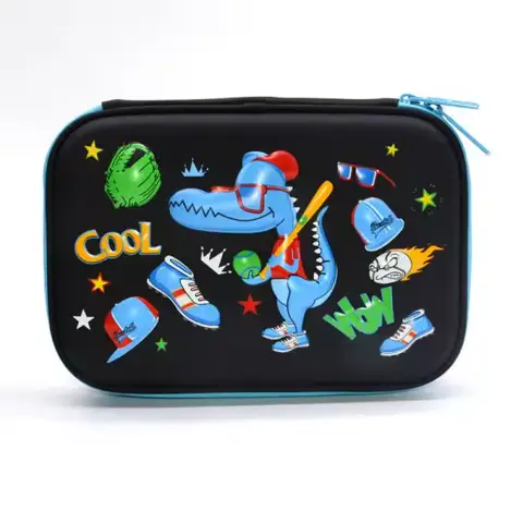 Пенал Динозавр бейсболіст, 3 відділення, 3D-малюнок (В асортименті)