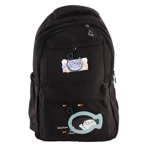 Рюкзак підлітковий, 4 блискавки, потайний карман, Котик, 0272 (В асортименті)