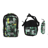 Рюкзак підлітковий, 5 блискавок, набір із рюкзака, пенала, сумки, 2332 (В асортименті)