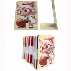 Полиця-тримач для книг розсувна металева настільна "Котик,зайчик-3D" 15*10*19см мікс