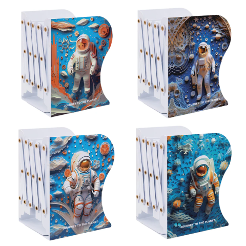 Полиця-тримач для книг розсувна металева Космонавт-3D, 15x10x19 см (В асортименті)