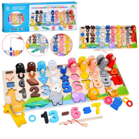 Дошка дерев’яна MD2183, цифри, англ. слова, тварини, риболовля