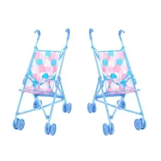 Коляска для куклы, металл, двойные колеса, поворот, 55x49x26 см, высота до ручки 53 см (в ассортименте)