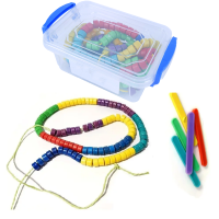 Рахункові палички та намисто, 100 шт., у контейнері