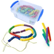 Счетные палочки и бусы, 100 шт., в контейнере