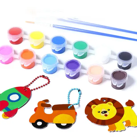 Набір для творчості, магніти, 12 шт., декор, фарби 12 кольорів