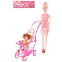 Набір ляльок 27 см та 10 см, з коляскою (В асортименті)