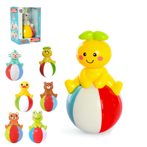 Неваляшка тварини, 13 см, звук, 12x16x8 см (В асортименті)