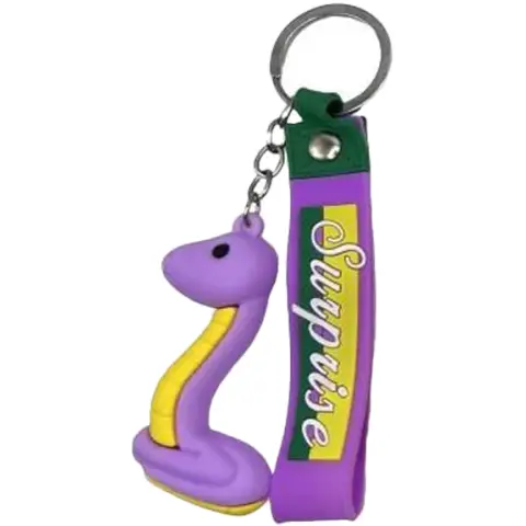 Брелок силіконовий з хлястиком Змія сюрприз 7 см (В асортименті)