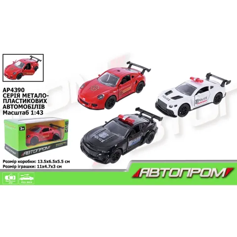 Металева автомодель Автопром 1:43, відкриваються двері AP4390 (В асортименті)