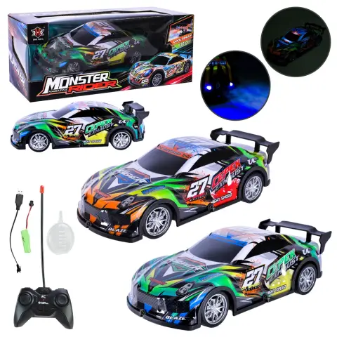 Машина на радіокеруванні, дим, 27.5x12.5x11 см, 000-014 (В асортименті)