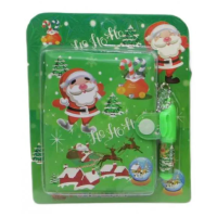 Блокнот на кнопці ПВХ з ручкою-брелоком Новорічний, 45 аркушів