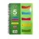 Зошит Subject, А5, 120 арк., 5 розділів, спіраль, ПВХ обкладинка, клітинка, 4 кольори