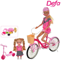 Лялька DEFA, 30 см, донька 10.5 см, самокат, велосипед, фігурка (В асортименті)