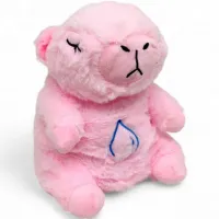 Нічник дихаюча капібара, 28 см, рожева