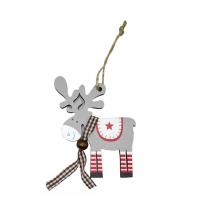 Підвіска новорічна дерев’яна Олень 9,5 см (В асортименті)