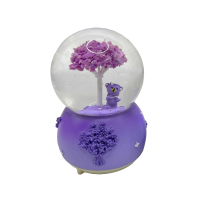 Снігова куля музична з підсвіткою Лавандовий ведмедик F-312-80 80 мм (В асортименті)