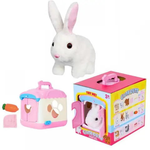 Зайчик інтерактивний, 15 см, звук, стрибає, 933-104E (В асортименті)