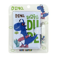 Блокнот на кнопці ПВХ з ручкою-брелоком Динозавр, 8x10 см, 45 аркушів (В асортименті)