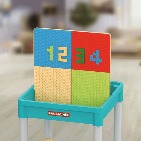 Столик для конструктора Лего, стілець, бокові кошики для деталей, двостороння стільниця, 57x11x48 см