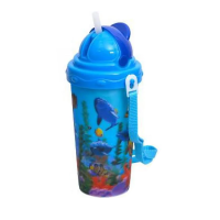 Стакан-поїлка з трубочкою та ремінцем 011 500 мл (В асортименті)