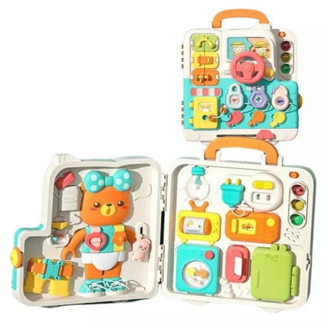 Гра бізіборд чемодан, 25х26х9 см, замки, музика, звук англійською мовою, на батарейках, модель YL514