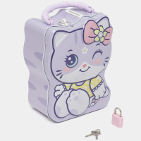 Скарбничка металева Котик-сумочка, 16 см, S-274 (В асортименті)